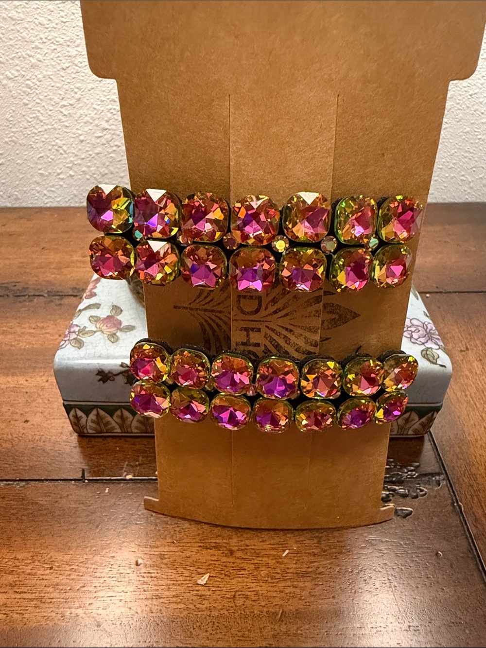 Volcano, pink BLING BLING Sparkling Pink-Gold volcano K9 Crystal 2  Set